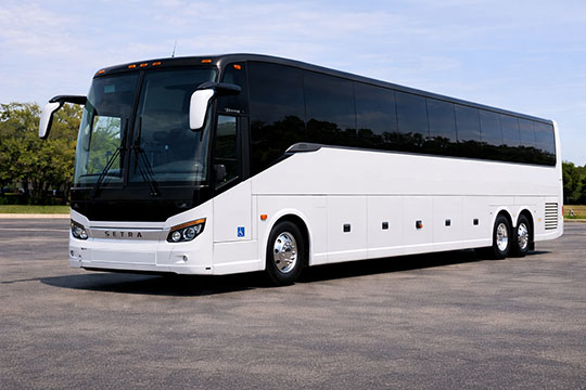 56-passenger charter bus rental Pryor TX